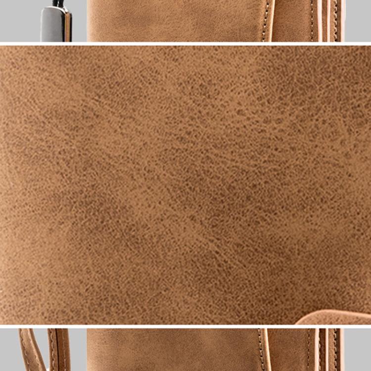 Portafoglio lungo da uomo Baellerry C3258, elegante e casual, con chiusura a scatto, fermasoldi, finitura opaca, multi-carta, cerniera, pochette