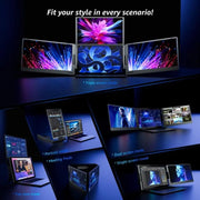 Triple-Screen One-Cable Connection 1080P Laptop Extension Display Portable Monitor, 14 inch, 15.6 inch