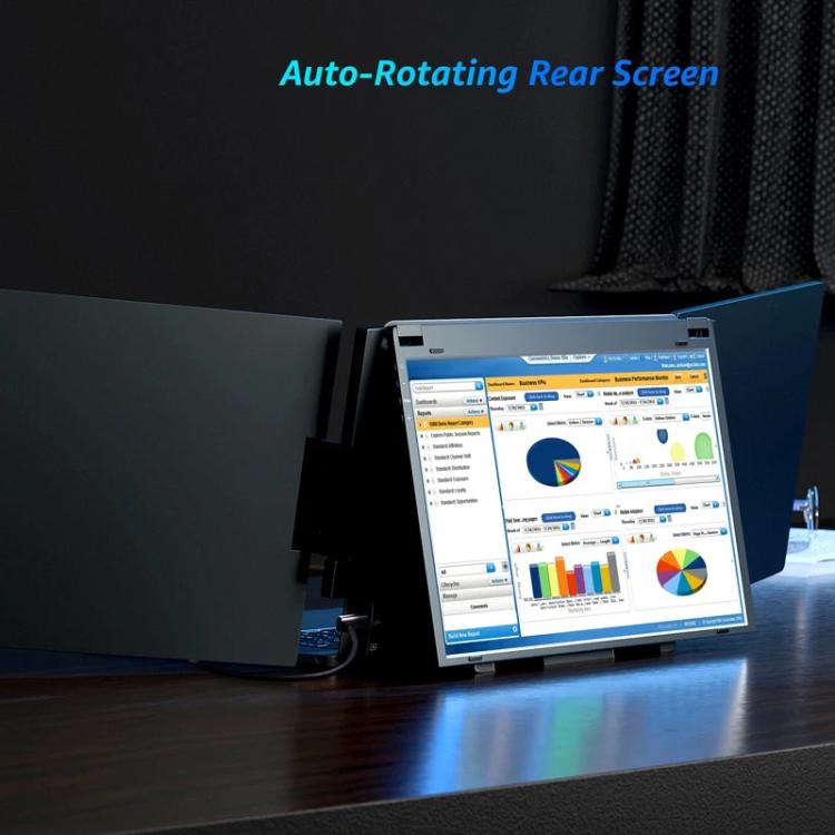 Triple-Screen One-Cable Connection 1080P Laptop Extension Display Portable Monitor, 14 inch, 15.6 inch