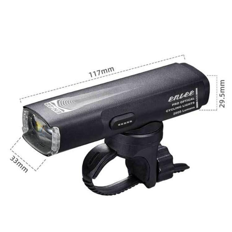 Faro anteriore per bicicletta ENLEE EN-22 IP66 impermeabile ad alta luminosità, antiabbagliamento, per guida notturna, 1600LM Black, 1600LM Grey, 2000LM Black, 2000LM Grey