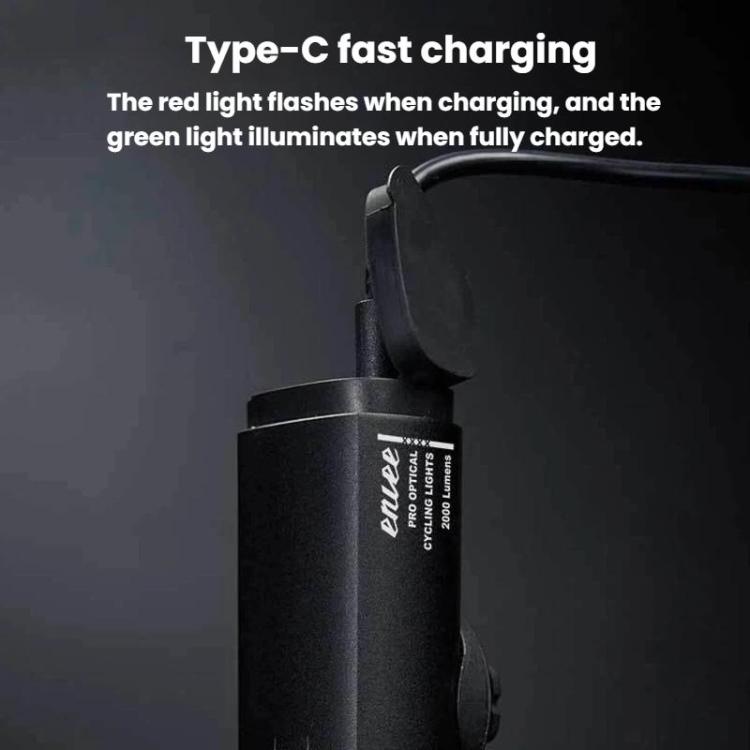 Faro anteriore per bicicletta ENLEE EN-22 IP66 impermeabile ad alta luminosità, antiabbagliamento, per guida notturna, 1600LM Black, 1600LM Grey, 2000LM Black, 2000LM Grey