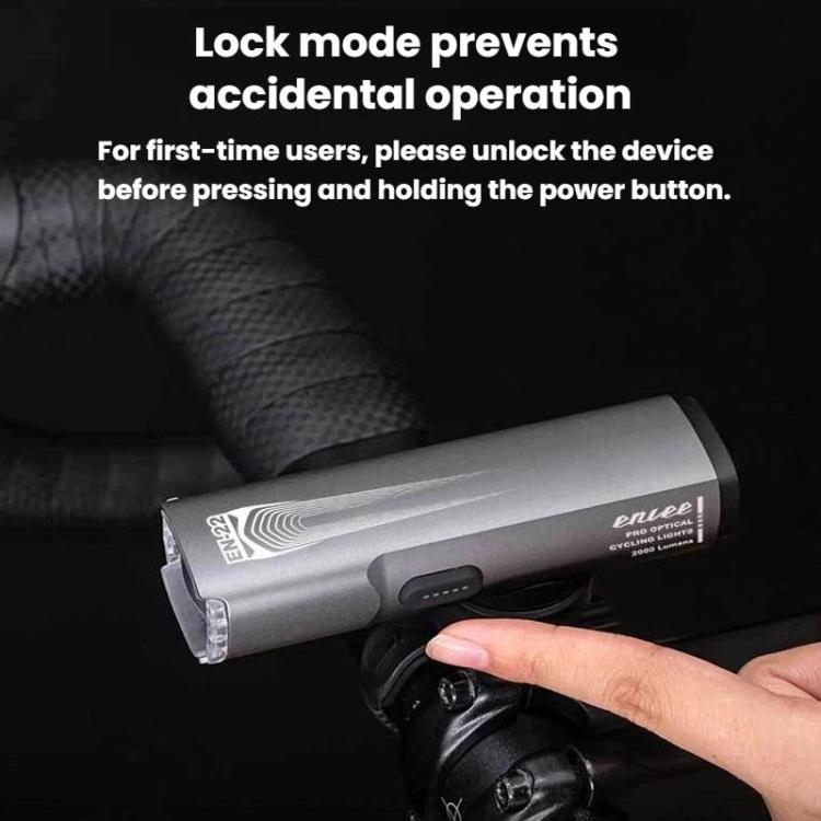 Faro anteriore per bicicletta ENLEE EN-22 IP66 impermeabile ad alta luminosità, antiabbagliamento, per guida notturna, 1600LM Black, 1600LM Grey, 2000LM Black, 2000LM Grey
