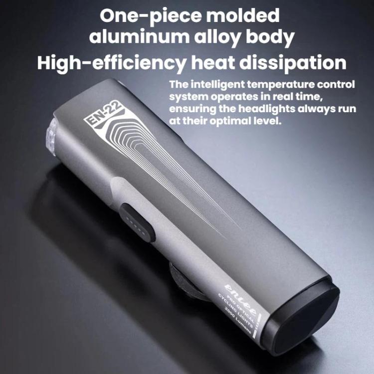 Faro anteriore per bicicletta ENLEE EN-22 IP66 impermeabile ad alta luminosità, antiabbagliamento, per guida notturna, 1600LM Black, 1600LM Grey, 2000LM Black, 2000LM Grey
