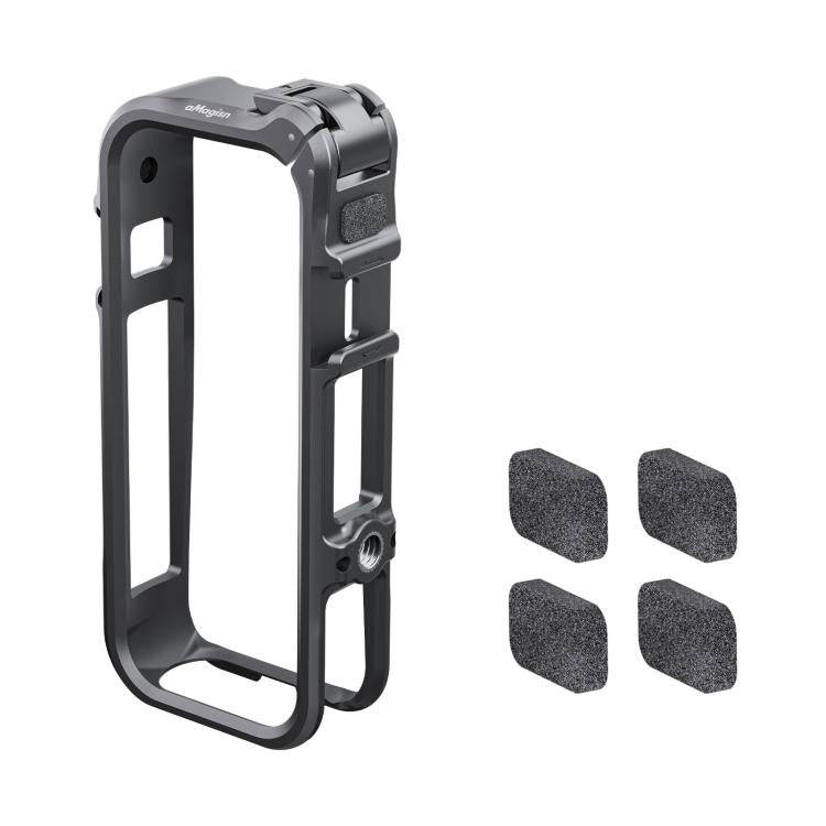 Gabbia per fotocamera Insta360 X4 Air AMagisn con telaio di espansione in plastica e schiuma antivento.