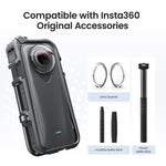 Gabbia per fotocamera Insta360 X4 Air AMagisn con telaio di espansione in plastica e schiuma antivento.