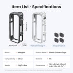 Gabbia per fotocamera Insta360 X4 Air AMagisn con telaio di espansione in plastica e schiuma antivento.