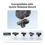 Gabbia per fotocamera Insta360 X4 Air AMagisn con telaio di espansione in plastica e schiuma antivento.