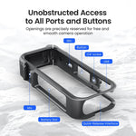 Gabbia per fotocamera Insta360 X4 Air AMagisn con telaio di espansione in plastica e schiuma antivento.
