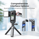Gabbia per fotocamera Insta360 X4 Air AMagisn con telaio di espansione in plastica e schiuma antivento.