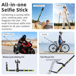 aMagins Asta telescopica per selfie in alluminio da 1,1 m per ciclismo, fotografia e monopiede per fotocamera, Only Stick, With Trekking Pole Tip
