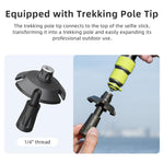 aMagins Asta telescopica per selfie in alluminio da 1,1 m per ciclismo, fotografia e monopiede per fotocamera, Only Stick, With Trekking Pole Tip