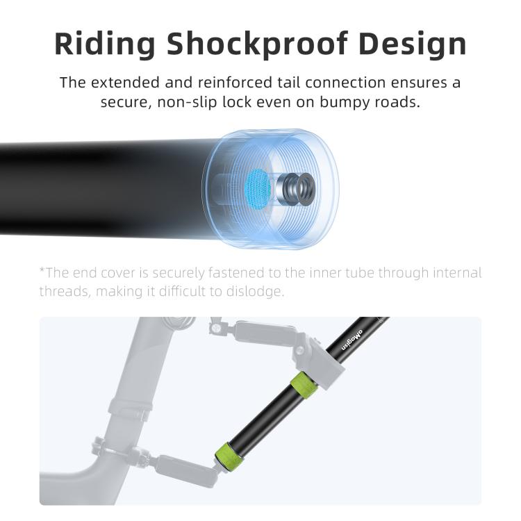 aMagins Asta telescopica per selfie in alluminio da 1,1 m per ciclismo, fotografia e monopiede per fotocamera, Only Stick, With Trekking Pole Tip