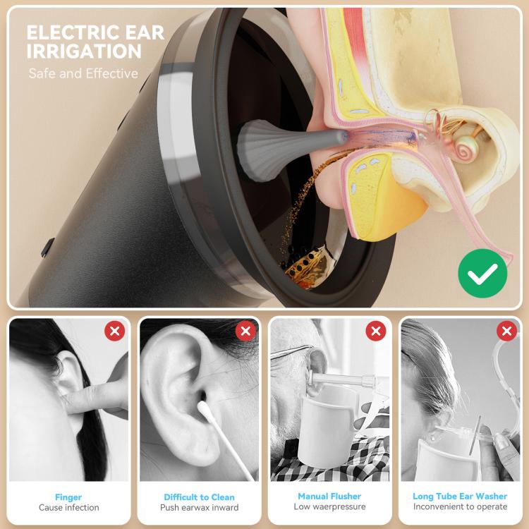 Pulitore auricolare elettrico per uso domestico, dispositivo portatile per la pulizia delle orecchie e la rimozione del cerume., E80