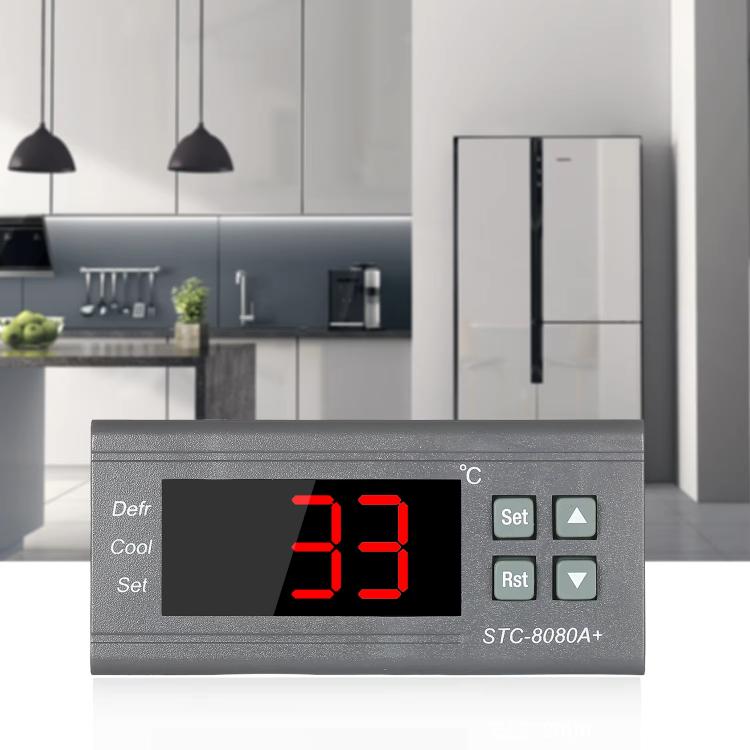 Termoregolatore digitale STC-8080A+ per refrigerazione con funzione di sbrinamento e allarme, per celle frigorifere e congelatori commerciali., STC-8080A+ 220V