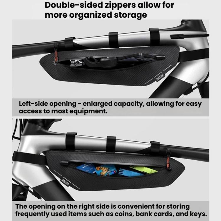 ENLEE STP-01T Borsa impermeabile per telaio bici da strada, marsupio porta attrezzi per tubo orizzontale.
