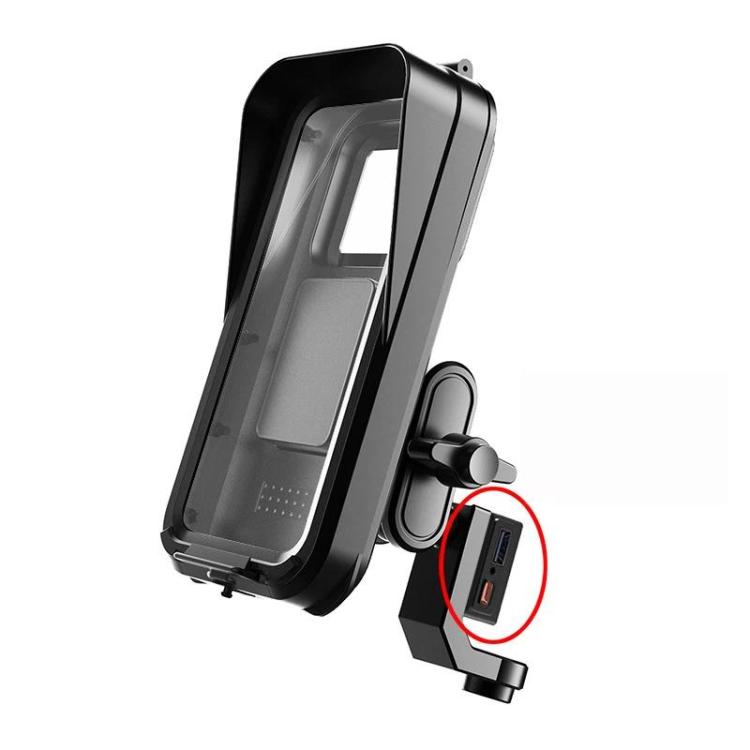 Supporto impermeabile per telefono con navigatore per moto e biciclette, Handlebar Charging, Handlebar Standard, Rearview Mirror Charging, Rearview Mirror Standard