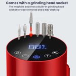 BLUEQUE BQ-213 Lima per unghie cilindrica elettrica, strumento per la rimozione delle cuticole, EU Plug (White), US Plug (White), EU Plug (Red), US Plug (Red)