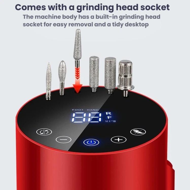 BLUEQUE BQ-213 Lima per unghie cilindrica elettrica, strumento per la rimozione delle cuticole, EU Plug (White), US Plug (White), EU Plug (Red), US Plug (Red)