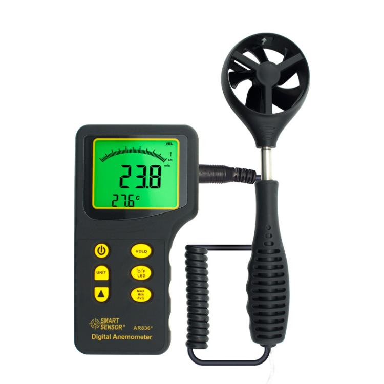 Anemometro SMART SENSOR con cassetta degli attrezzi per il trasporto, SmartSensor AR836+
