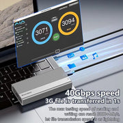 Blueendless M280U4C USB4 Portable Hard Drive Enclosure With Switch & Fan Solid-State M.2 NVMe Drive Enclosure External SSD Enclosure, M280U4C