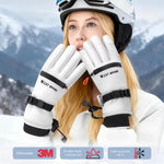 Guanti da sci WEST BIKING con touchscreen, antivento e impermeabili, con palmo antiscivolo e tasca con cerniera per skipass., S, M, L, XL