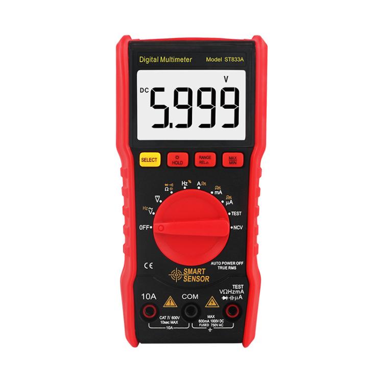 SMART SENSOR Multimetro digitale automatico portatile multifunzione ad alta precisione, ST833A
