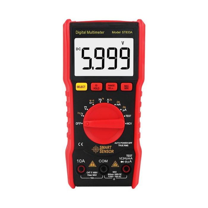 SMART SENSOR Multimetro digitale automatico portatile multifunzione ad alta precisione, ST833A