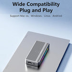 USB4 External SSD Enclosure With RGB L & External Fan M.2 NVMe SSD Reader, M280U4 PLUS