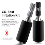 WEST BIKING Adattatore universale per valvola di gonfiaggio CO2 per biciclette, compatibile con valvole Presta e Schrader, con manicotto in schiuma antigelo.