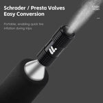 WEST BIKING Adattatore universale per valvola di gonfiaggio CO2 per biciclette, compatibile con valvole Presta e Schrader, con manicotto in schiuma antigelo.