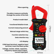 Multimetro a pinza CC con display digitale ad alta precisione SMART SENSOR, ST822