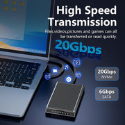 M.2 Disk Array Enclosure NVMe / SATA Dual-Protocol RAID Portable SSD Enclosure 20Gbps Offline Copy, DB280A3