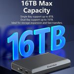 M.2 Disk Array Enclosure NVMe / SATA Dual-Protocol RAID Portable SSD Enclosure 20Gbps Offline Copy, DB280A3