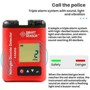 Rilevatore di concentrazione di biossido di azoto con display digitale SMART SENSOR, AS8806