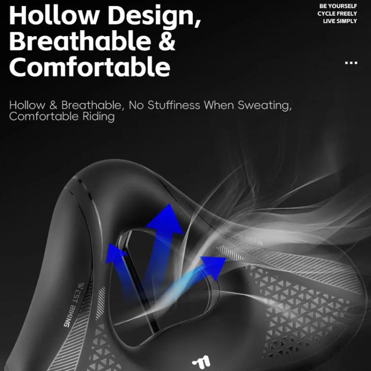 Sella da bici WEST BIKING Comfort con ammortizzazione, design ampio e ventilato per mountain bike/bici da strada., M, L