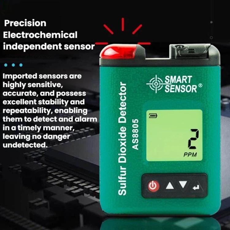 Rilevatore di concentrazione di biossido di zolfo con display digitale SMART SENSOR, AS8805