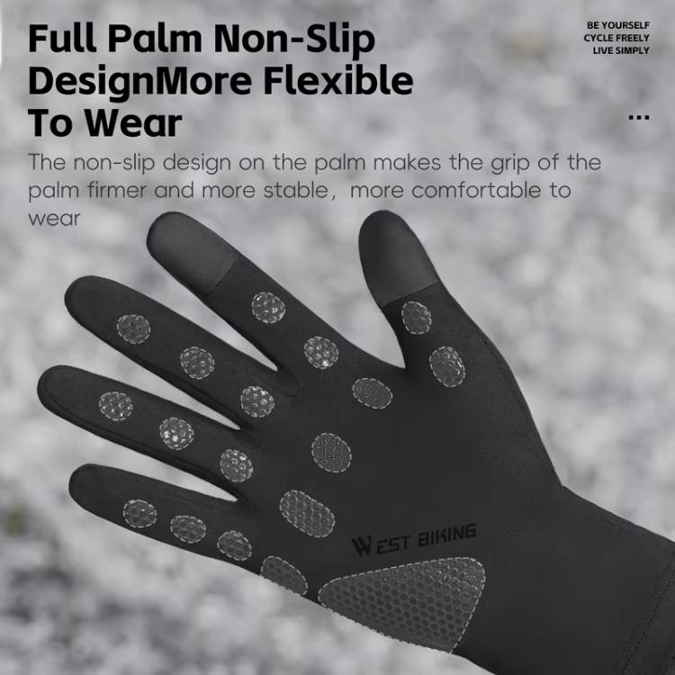 Guanti invernali da ciclismo WEST BIKING con touchscreen, foderati in pile, a dita intere, termici per bici da strada.