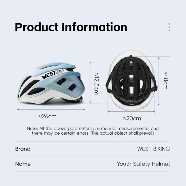 Casco da ciclismo WEST BIKING per ragazzi, ideale per bici da strada e mountain bike, con imbottitura agli ioni negativi e fibbia magnetica., 48-52cm
