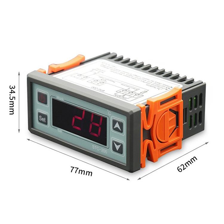 Regolatore di temperatura STC-200 per celle frigorifere e unità di refrigerazione (raffreddamento/riscaldamento) con funzione di allarme., STC-200  220V