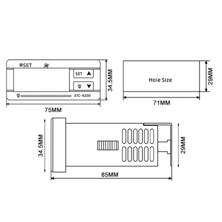 Regolatore di temperatura a microcomputer STC-9200 - Uscita a 3 modalità per refrigerazione, sbrinamento e controllo della ventola, universale per celle frigorifere/refrigeratori