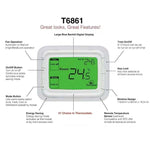 Termostato digitale da 220 V con ampio display LCD per condizionatore d'aria FCU, T6861H2WB, T6861H2WG