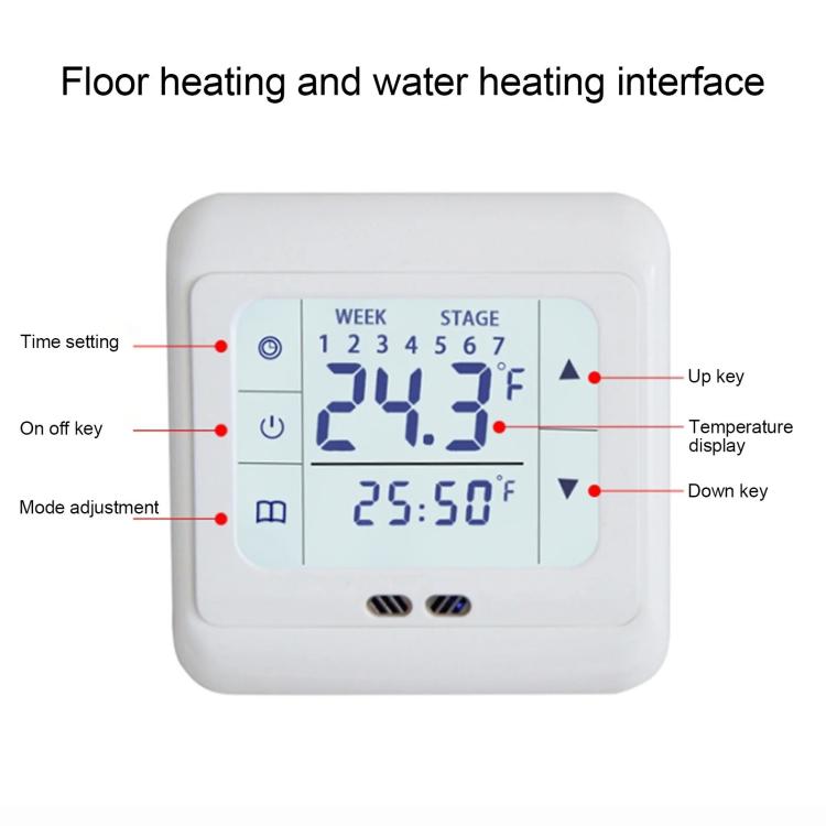 Termostato da pavimento 16A, regolatore di temperatura per riscaldamento a pavimento, No WiFi, WiFi Version