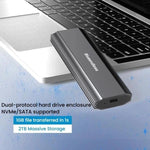 Custodia esterna SSD M.2 NVMe/SATA in alluminio 10Gbps