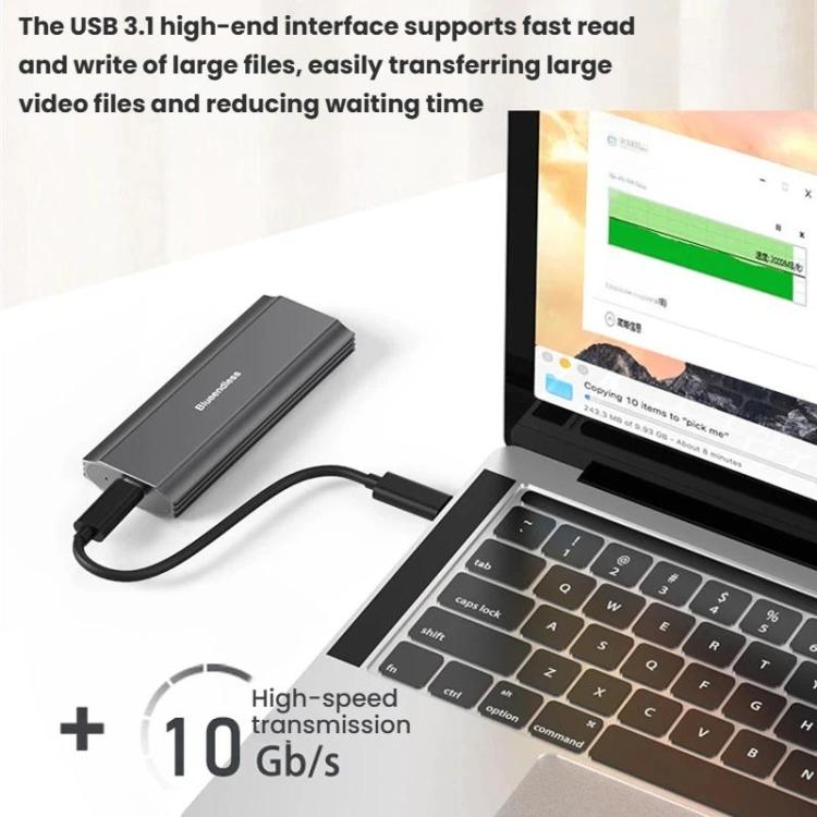 Custodia esterna SSD M.2 NVMe/SATA in alluminio 10Gbps