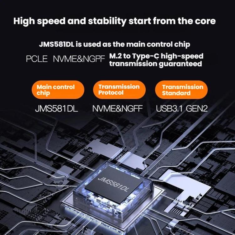 Custodia esterna SSD M.2 NVMe/SATA in alluminio 10Gbps