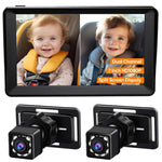 Monitor per auto da 7 pollici con doppia lente e visione notturna a infrarossi per neonati.
