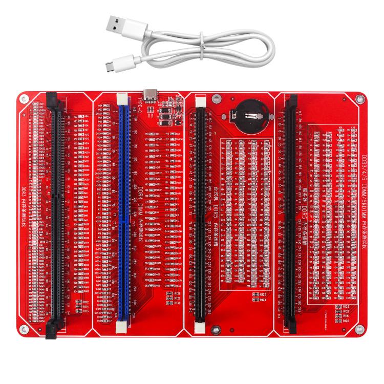 Tester 4 in 1 con indicatore LED per moduli di memoria DDR3/DDR4 UDMM/DDR5 per desktop/DDR5 per server., 4 In 1