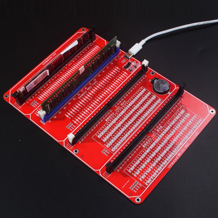 Tester 4 in 1 con indicatore LED per moduli di memoria DDR3/DDR4 UDMM/DDR5 per desktop/DDR5 per server., 4 In 1