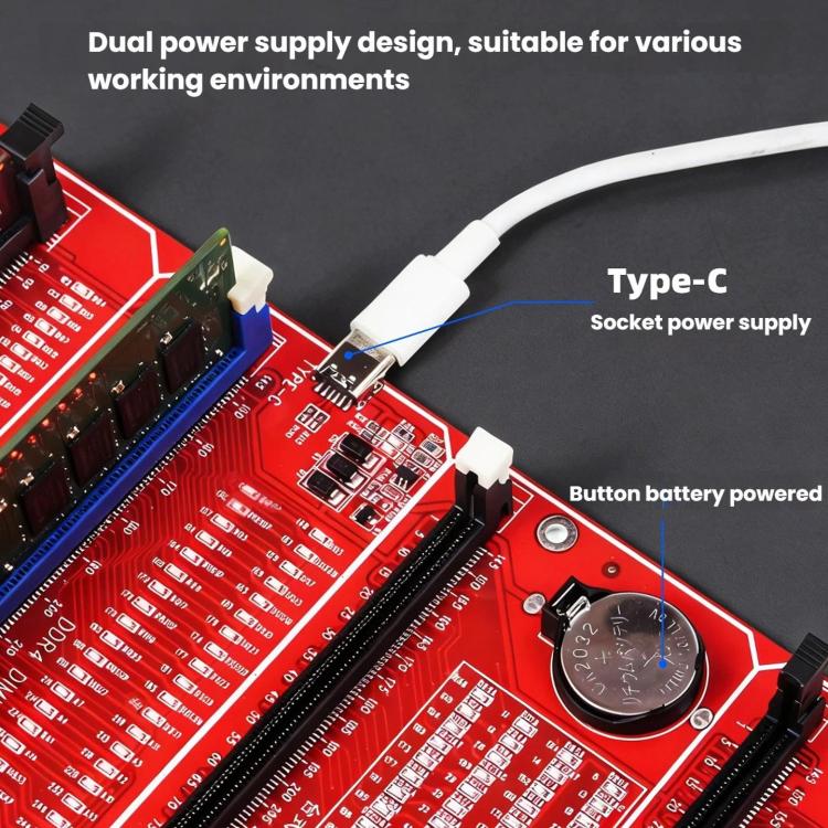 Tester 4 in 1 con indicatore LED per moduli di memoria DDR3/DDR4 UDMM/DDR5 per desktop/DDR5 per server., 4 In 1