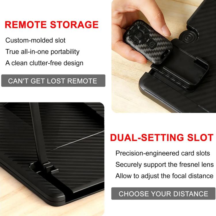 Lente d'ingrandimento verticale per schermo da 14 pollici per cellulari con telecomando, amplificatore di proiezione per schermo mobile Ultra HD e supporto da tavolo., Blu-ray Ultra HD, Blu-ray High Definition